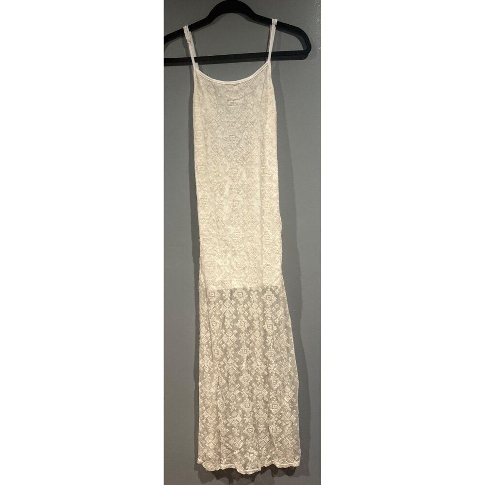 Juniors Small Ivory Lace Maxi Dress Light Fairy Prom Graduation Romantic Coastal